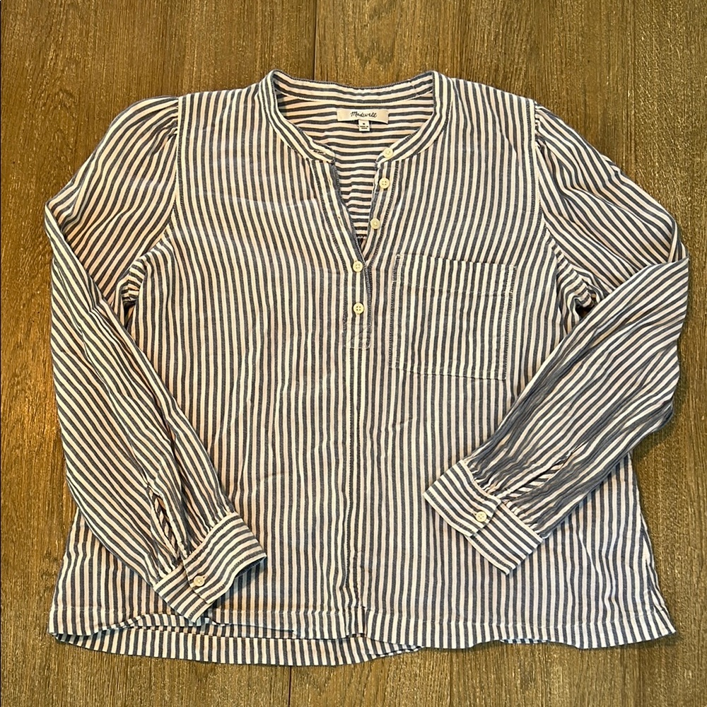 Madewell Striped Long Sleeve Blouse